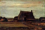 Farmhouse with Peat Stacks by Vincent van Gogh